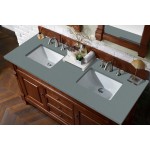 Brookfield 60" Double Vanity, Warm Cherry w/ 3 CM Cala Blue Quartz Top