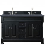 Brookfield 72" Double Vanity Antique Black w/ 3 CM Charcoal Soapstone Quartz Top