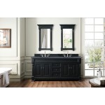 Brookfield 72" Double Vanity Antique Black w/ 3 CM Charcoal Soapstone Quartz Top