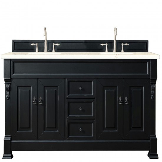 Brookfield 72" Double Vanity, Antique Black w/ 3 CM Eternal Marfil Quartz Top