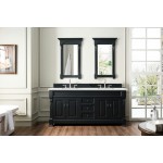 Brookfield 72" Double Vanity, Antique Black w/ 3 CM Ethereal Noctis Quartz Top