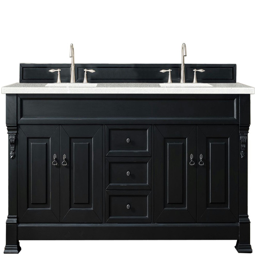 Brookfield 72" Double Vanity, Antique Black w/ 3 CM Eternal Serena Quartz Top