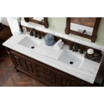 Brookfield 72" Double Vanity Mahogany w/3 CM Arctic Fall Solid Surface Top