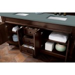 Brookfield 72" Double Vanity, Burnished Mahogany w/ 3 CM Cala Blue Quartz Top