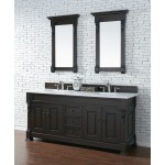 Brookfield 72" Double Vanity Burnished Mahogany w/ 3 CM Classic White Quartz Top