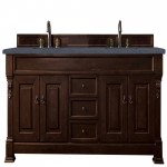 Brookfield 72" Double Vanity Mahogany w/3 CM Charcoal Soapstone Quartz Top