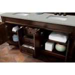 Brookfield 72" Double Vanity Burnished Mahogany w/3 CM Eternal Serena Quartz Top