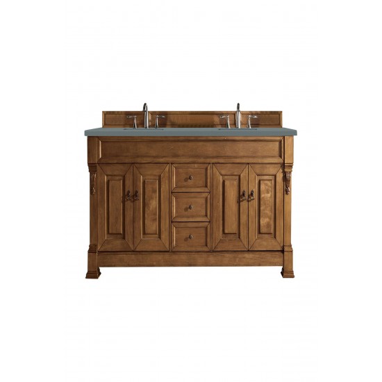 Brookfield 72" Double Vanity, Country Oak w/ 3 CM Cala Blue Quartz Top