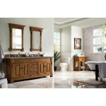 Brookfield 72" Double Vanity, Country Oak w/ 3 CM Cala Blue Quartz Top