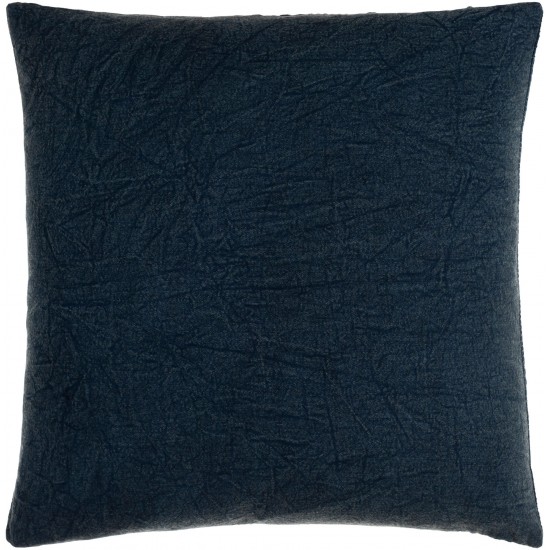 Surya Washed Waffle Navy Pillow Cover 20"H X 20"W