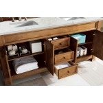 Brookfield 72" Double Vanity Country Oak w/ 3 CM Jasmine Pearl Quartz Top