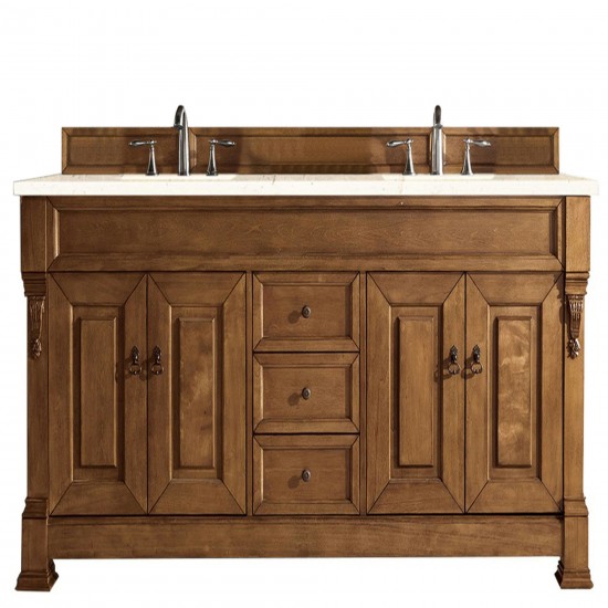 Brookfield 72" Double Vanity, Country Oak w/ 3 CM Eternal Marfil Quartz Top