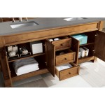 Brookfield 72" Double Vanity, Country Oak w/ 3 CM Grey Expo Quartz Top