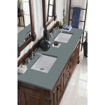 Brookfield 72" Double Vanity, Warm Cherry w/ 3 CM Cala Blue Quartz Top