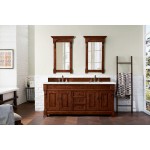 Brookfield 72" Double Vanity Warm Cherry w/ 3 CM Jasmine Pearl Quartz Top