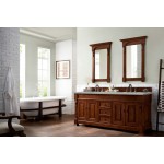 Brookfield 72" Double Vanity, Warm Cherry w/ 3 CM Eternal Serena Quartz Top