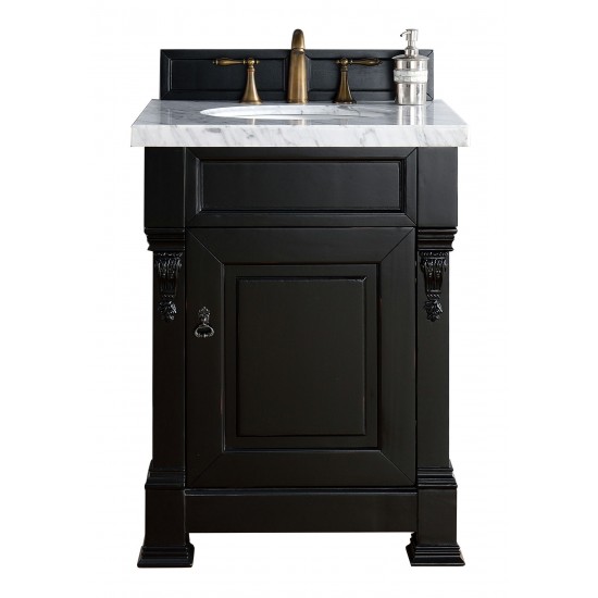 Brookfield 26" Single Vanity Antique Black w/ 3 CM Arctic Fall Solid Surface Top