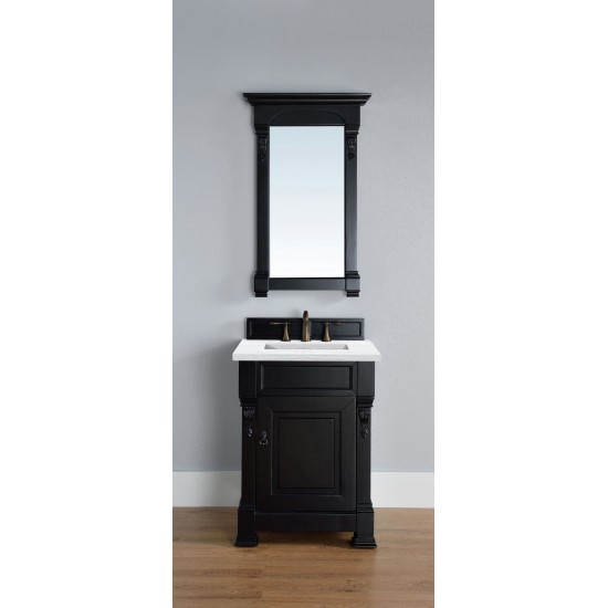 Brookfield 26" Single Vanity Antique Black w/ 3 CM Arctic Fall Solid Surface Top