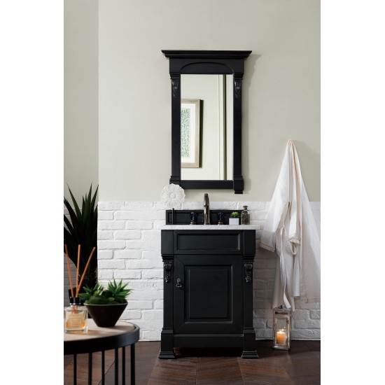 Brookfield 26" Single Vanity, Antique Black w/ 3 CM Carrara Marble Top