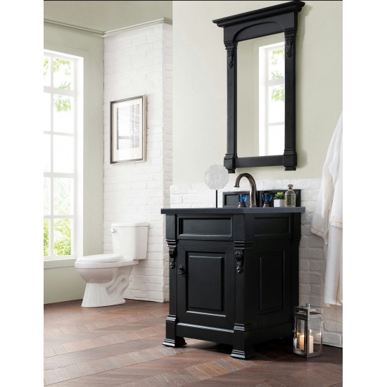 Brookfield 26" Single Vanity Antique Black w/ 3 CM Charcoal Soapstone Quartz Top