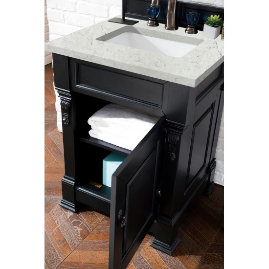 Brookfield 26" Single Vanity Antique Black w/ 3 CM Jasmine Pearl Quartz Top