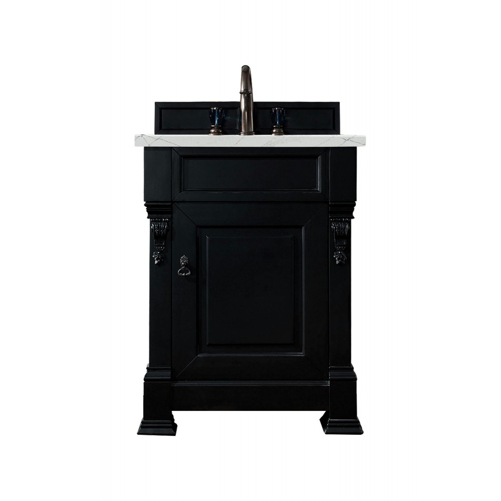 Brookfield 26" Single Vanity, Antique Black w/ 3 CM Ethereal Noctis Quartz Top Brookfield 26" Single Vanity, Antique Black w/ 3 CM Ethereal Noctis Quartz Top