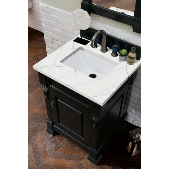 Brookfield 26" Single Vanity, Antique Black w/ 3 CM Ethereal Noctis Quartz Top