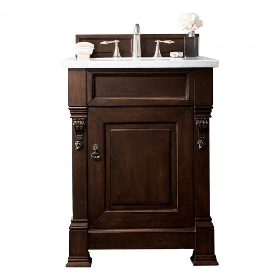 Brookfield 26" Single Vanity Mahogany w/3 CM Arctic Fall Solid Surface Top