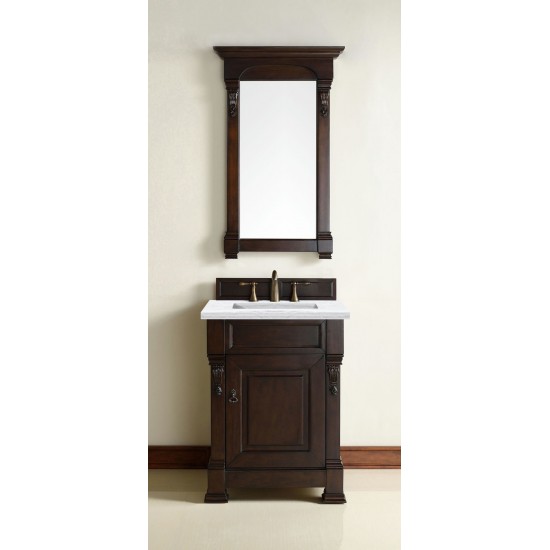 Brookfield 26" Single Vanity Mahogany w/3 CM Arctic Fall Solid Surface Top