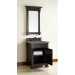 Brookfield 26" Single Vanity, Burnished Mahogany w/ 3 CM Cala Blue Quartz Top