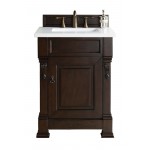 Brookfield 26" Single Vanity Burnished Mahogany w/ 3 CM Classic White Quartz Top