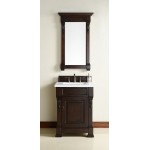 Brookfield 26" Single Vanity Burnished Mahogany w/ 3 CM Classic White Quartz Top