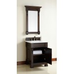 Brookfield 26" Single Vanity Burnished Mahogany w/ 3 CM Classic White Quartz Top