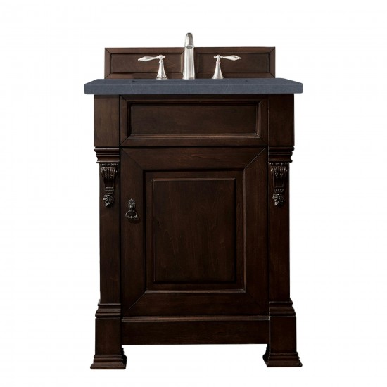 Brookfield 26" Single Vanity Mahogany w/3 CM Charcoal Soapstone Quartz Top