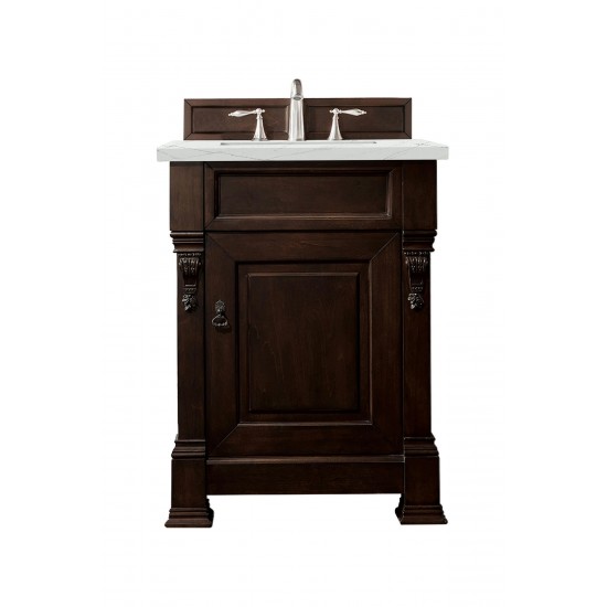 Brookfield 26" Single Vanity Mahogany w/3 CM Ethereal Noctis Quartz Top