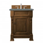 Brookfield 26" Single Vanity, Country Oak w/ 3 CM Cala Blue Quartz Top