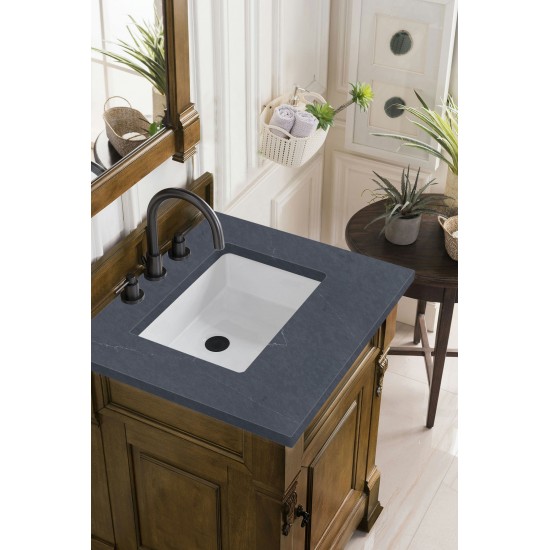 Brookfield 26" Single Vanity, Country Oak w/ 3 CM Charcoal Soapstone Quartz Top