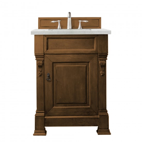 Brookfield 26" Single Vanity Country Oak w/ 3 CM Jasmine Pearl Quartz Top