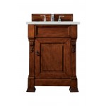 Brookfield 26" Single Vanity, Warm Cherry w/ 3 CM Ethereal Noctis Quartz Top