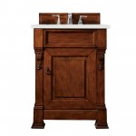 Brookfield 26" Single Vanity, Warm Cherry w/ 3 CM Eternal Serena Quartz Top