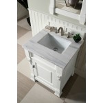 Brookfield 26" Single Vanity, Bright White w/ 3 CM Arctic Fall Solid Surface Top