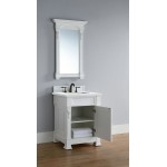 Brookfield 26" Single Vanity, Bright White w/ 3 CM Arctic Fall Solid Surface Top