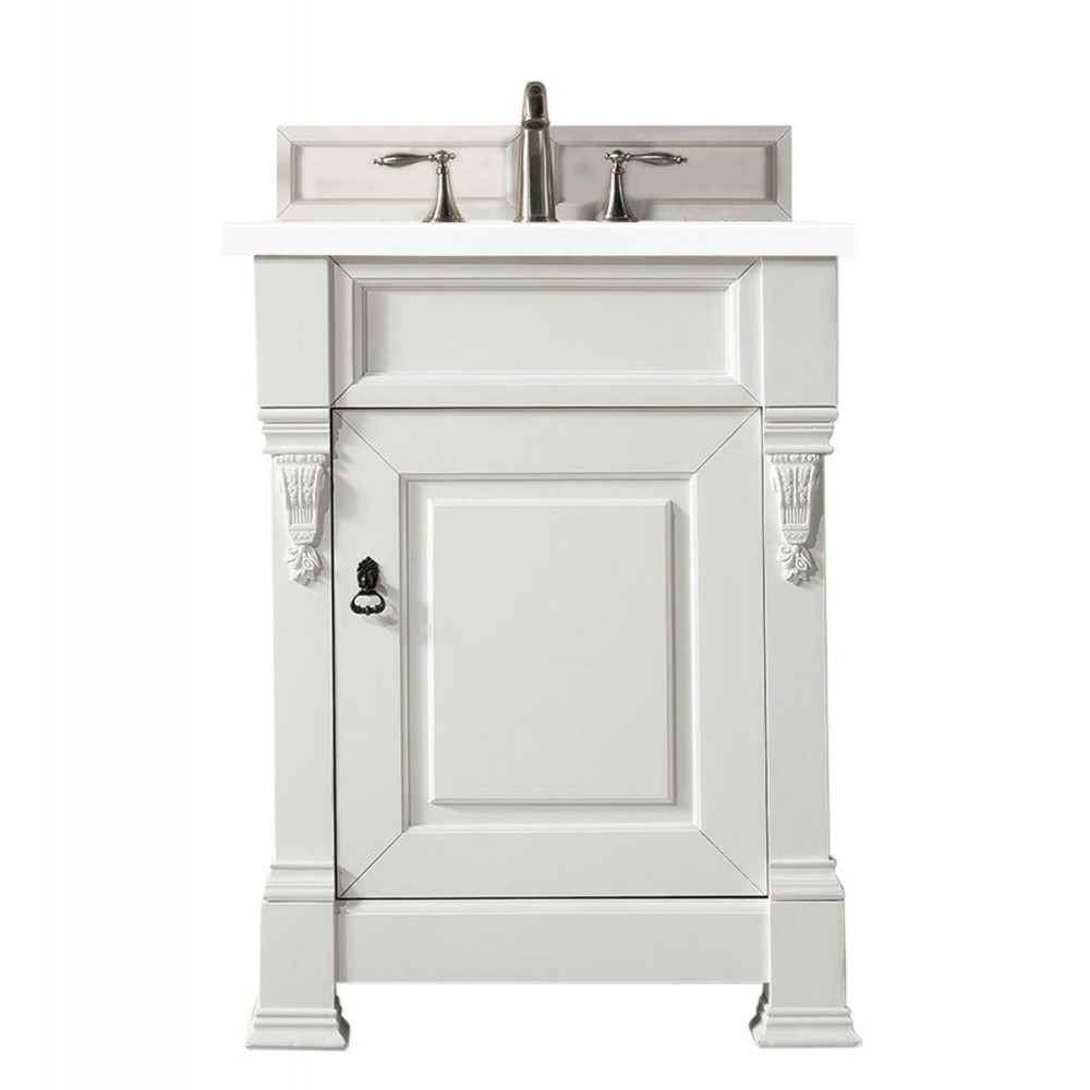 Brookfield 26" Single Vanity, Bright White w/ 3 CM Classic White Quartz Top Brookfield 26" Single Vanity, Bright White w/ 3 CM Classic White Quartz Top