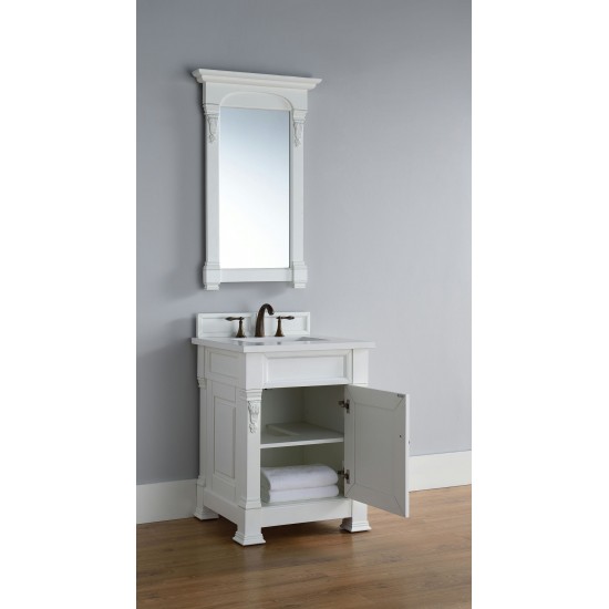 Brookfield 26" Single Vanity, Bright White w/ 3 CM Classic White Quartz Top