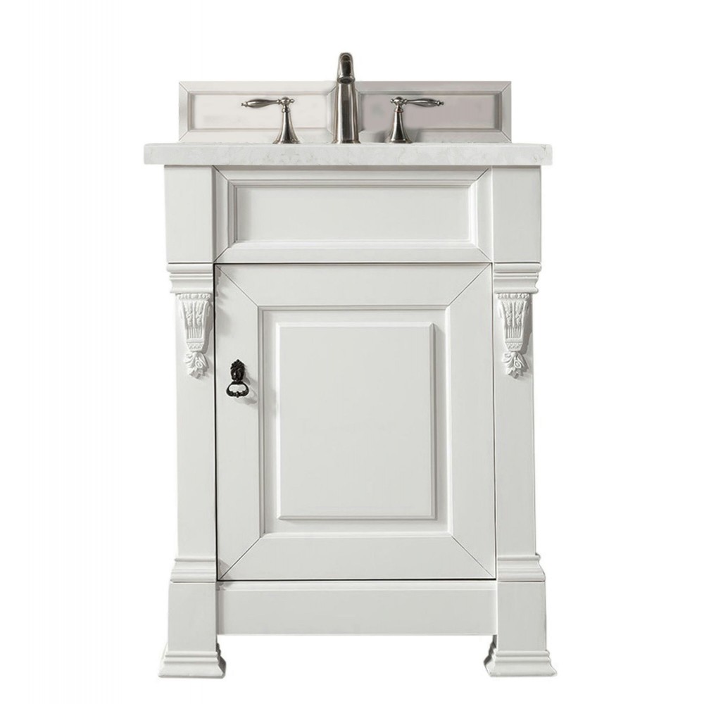 Brookfield 26" Single Vanity Bright White w/ 3 CM Jasmine Pearl Quartz Top Brookfield 26" Single Vanity Bright White w/ 3 CM Jasmine Pearl Quartz Top