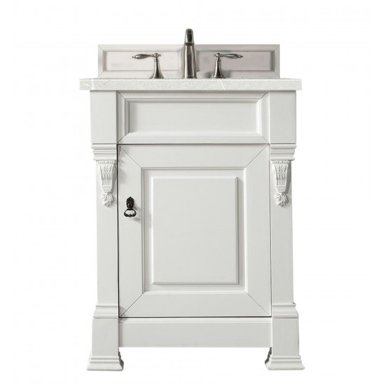 Brookfield 26" Single Vanity, Bright White w/ 3 CM Eternal Serena Quartz Top