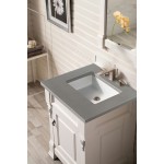 Brookfield 26" Single Vanity, Bright White w/ 3 CM Grey Expo Quartz Top