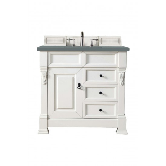 Brookfield 36" Single Vanity, Bright White w/ 3 CM Cala Blue Quartz Top