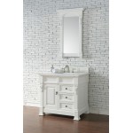 Brookfield 36" Single Vanity, Bright White w/ 3 CM Classic White Quartz Top