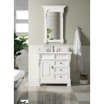 Brookfield 36" Single Vanity Bright White w/ 3 CM Jasmine Pearl Quartz Top